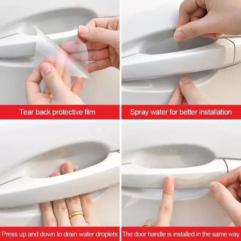 Invisible Car Door Handle Scratch Protector Bowl Stickers Anti Collision Protection Set 5