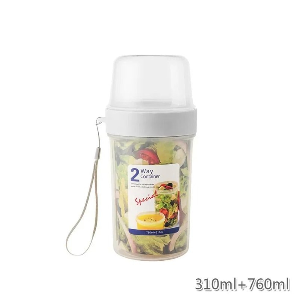 Double Layer Overnight Oats Container Portable Breakfast And Snack Cup 7