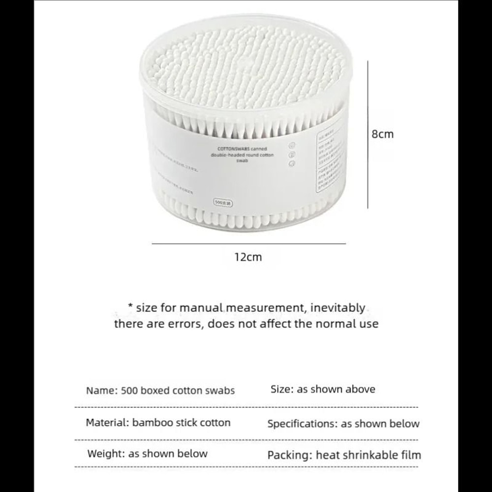 Precision Double Ended Cotton Swabs For Makeup Ear Cleaning And Pet Care 500 Pieces 1