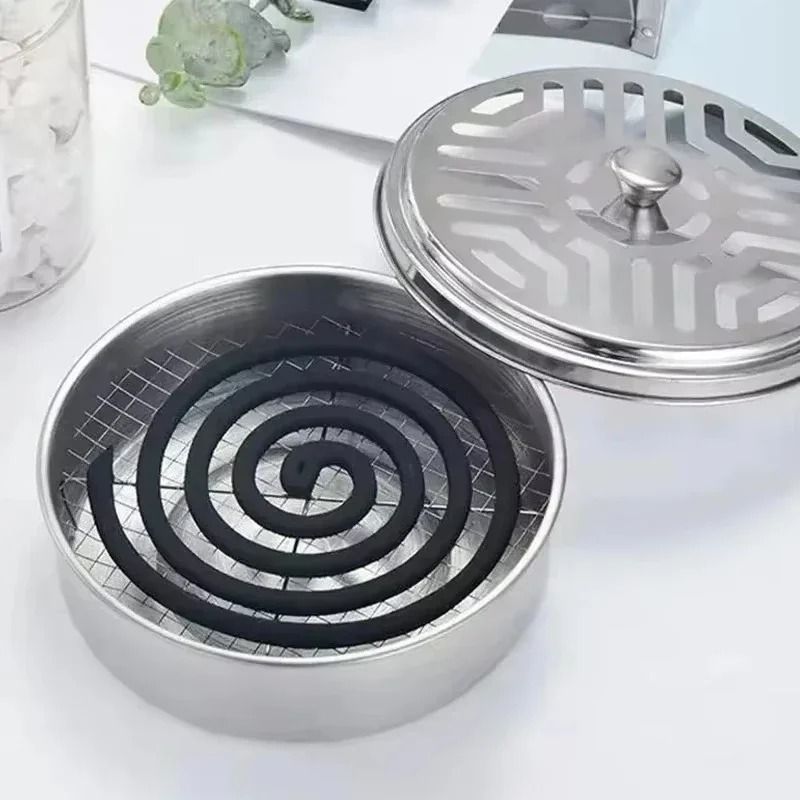 Covered Mosquito Coil Holder With Lid Indoor Outdoor Incense Tray 6