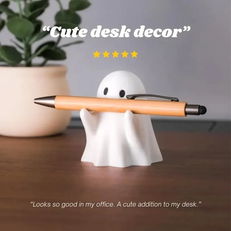 Funny Ghost Pen Holder Spooky Desk Organizer Pencil Stand 5