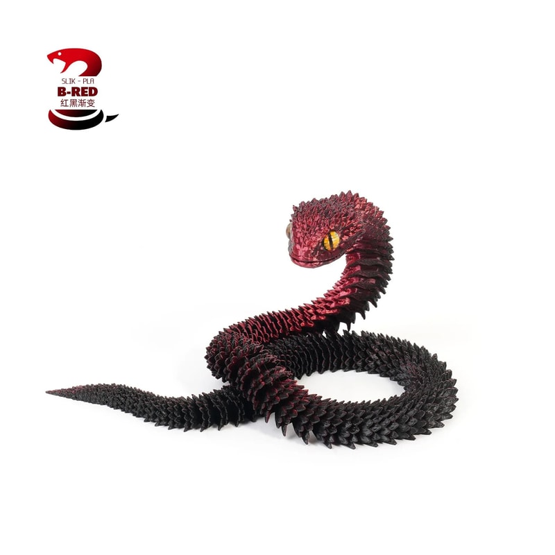 3D Printed Articulated Snake Figure Bush Viper Dragon Toy 4