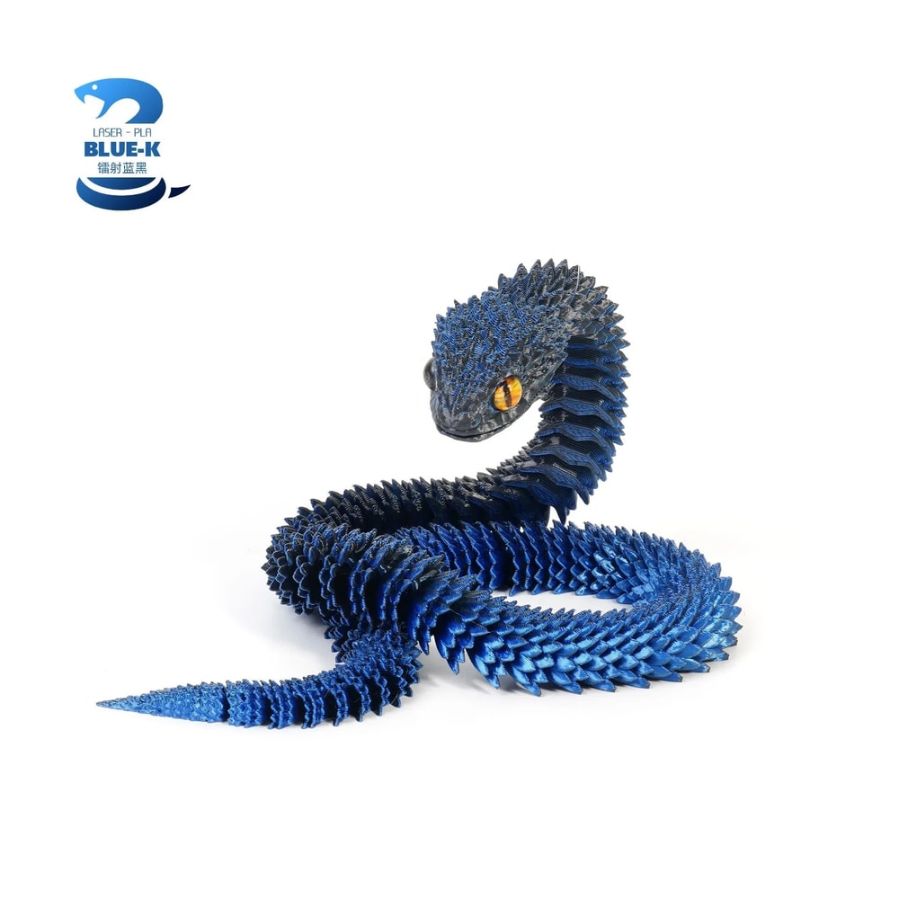 3D Printed Articulated Snake Figure Bush Viper Dragon Toy 5