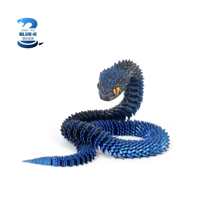 3D Printed Articulated Snake Figure Bush Viper Dragon Toy 5