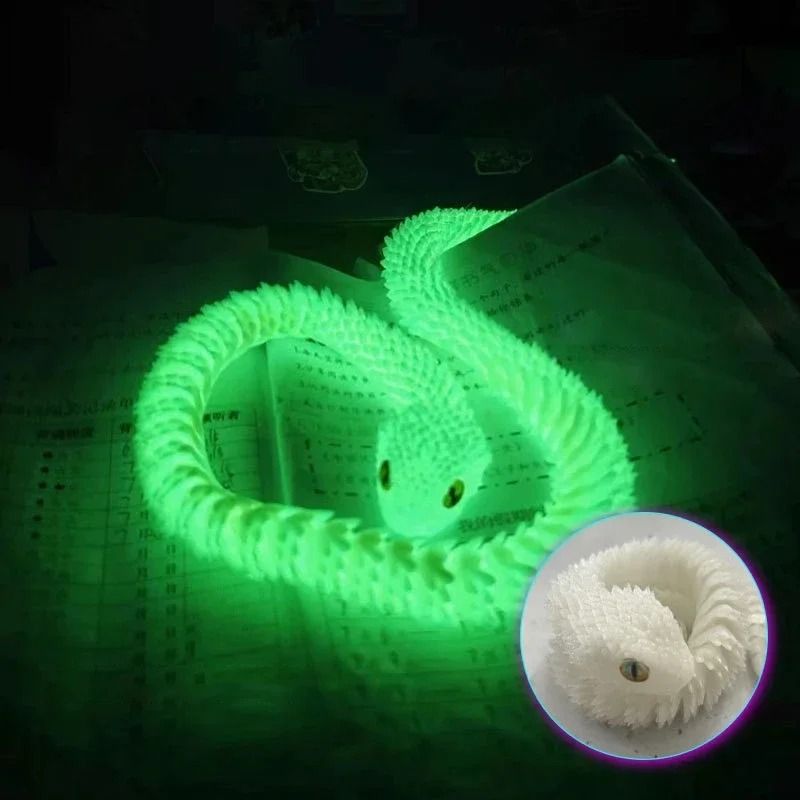 3D Printed Articulated Snake Figure Bush Viper Dragon Toy 13