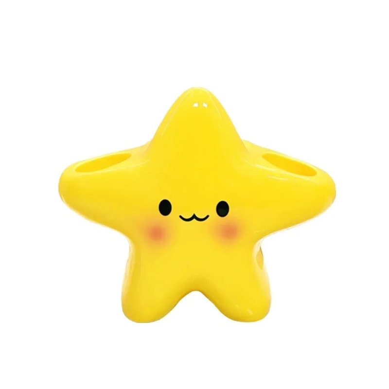 Cute Star Toothbrush Holder With Toothpaste Shelf Bathroom Organizer 2