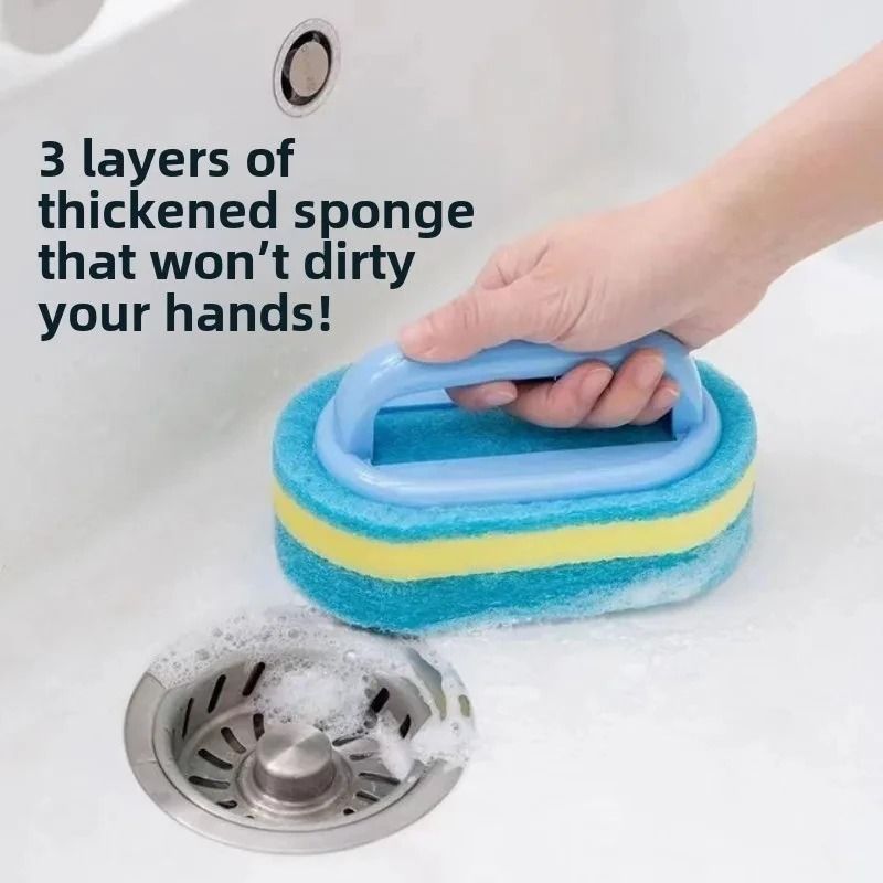 Magic Handle Cleaning Brush Sponge For Kitchen Bathroom And Toilet 5