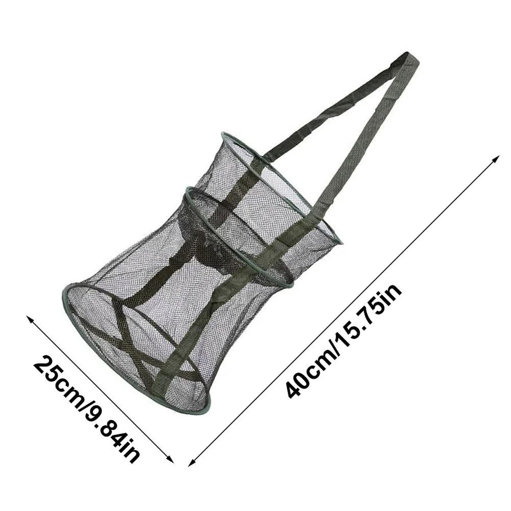 Foldable Mesh Fishing Cage Round Fish Net Basket For Small Fish 3