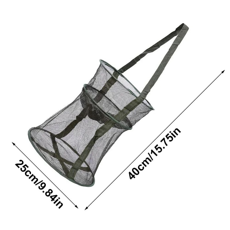 Foldable Mesh Fishing Cage Round Fish Net Basket For Small Fish 3