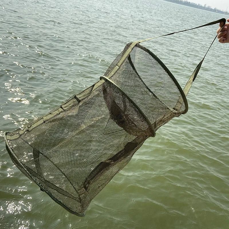 Foldable Mesh Fishing Cage Round Fish Net Basket For Small Fish 7