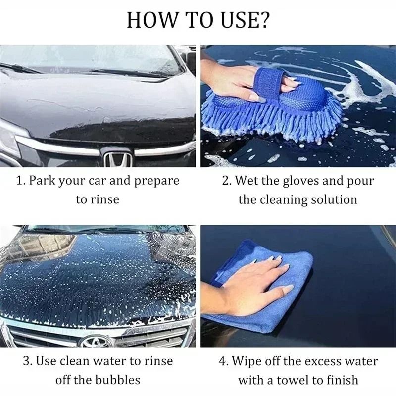 Chenille Microfiber Car Wash Glove For Scratch Free Car Cleaning 3