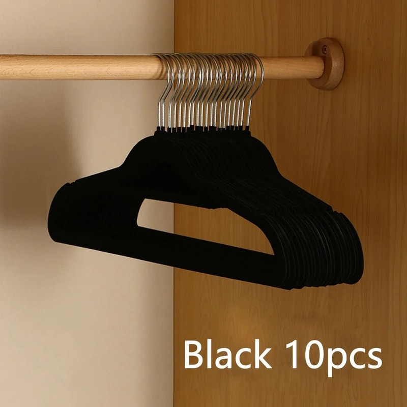 Non Slip Velvet Clothes Hangers Set For Wardrobe Organization 10 Or 20 Pack 2
