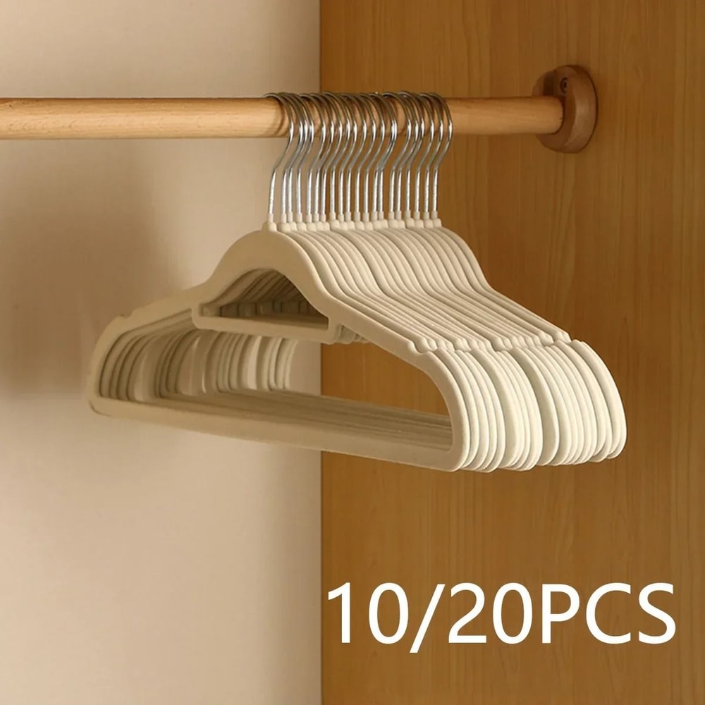 Non Slip Velvet Clothes Hangers Set For Wardrobe Organization 10 Or 20 Pack 0