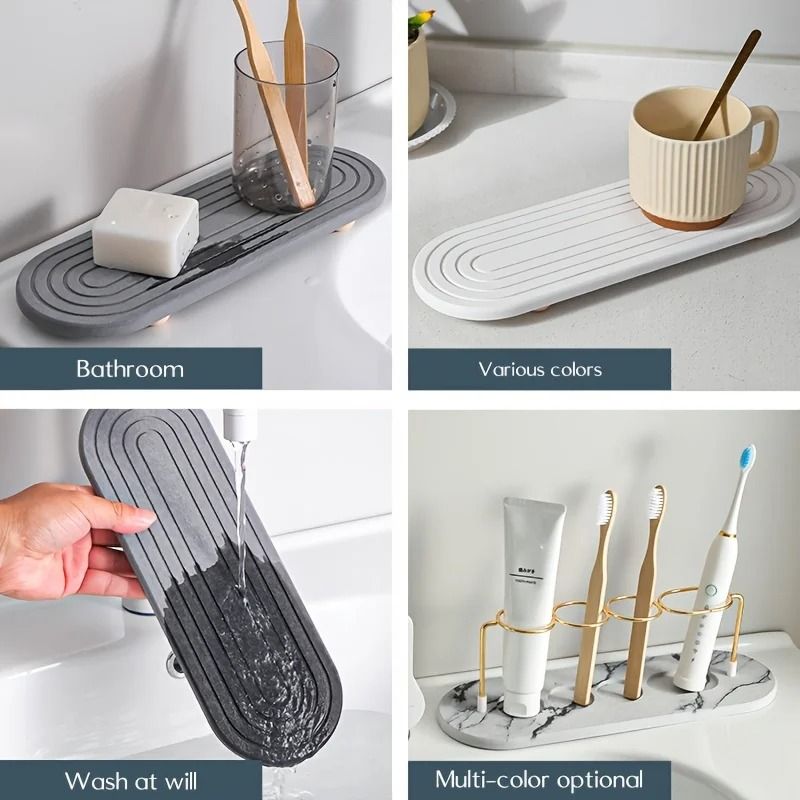 Diatom Mud Sink Tray Quick Dry Absorbent Draining Board 5