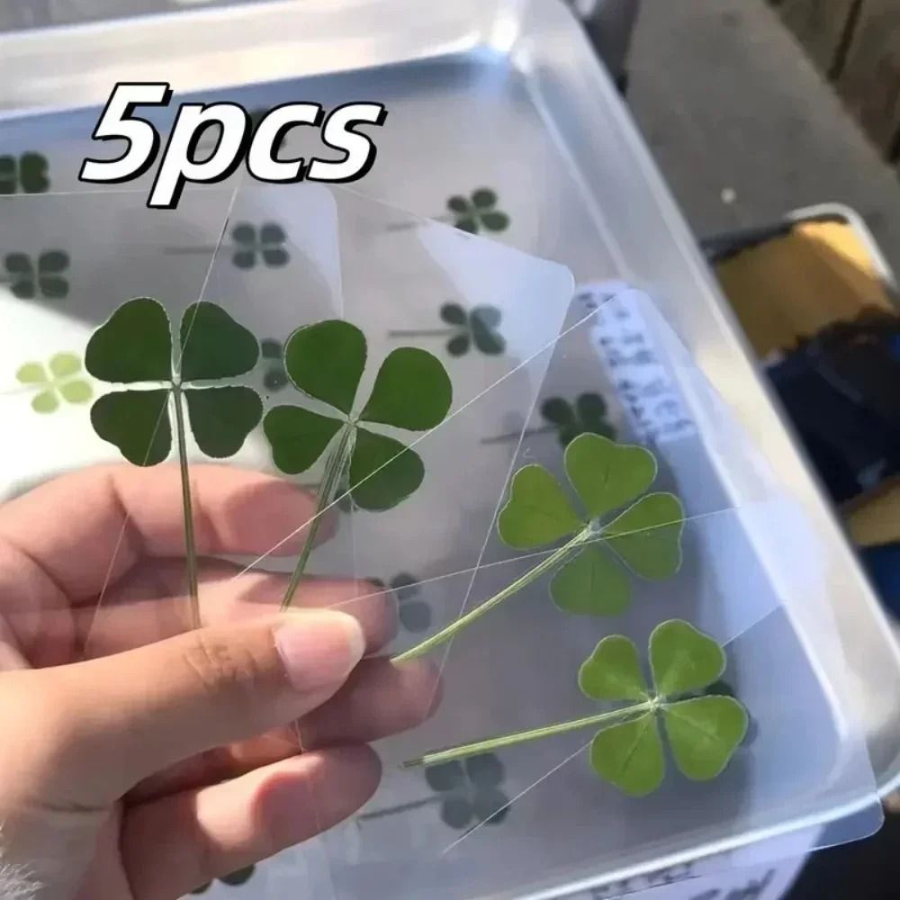 Lucky Four Leaf Clover Transparent Wishing Cards For Bookmarks And Decor 1