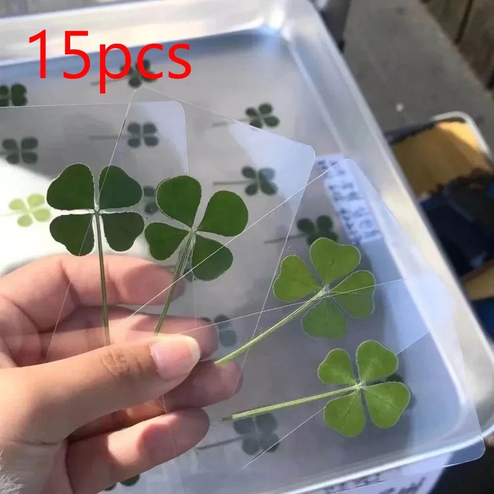 Lucky Four Leaf Clover Transparent Wishing Cards For Bookmarks And Decor 4