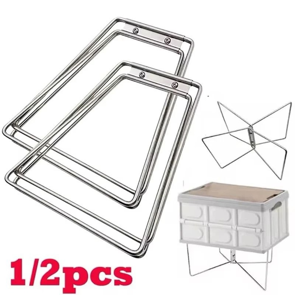 Foldable Camping Cooler Box Stand Outdoor Storage Support Shelf 7