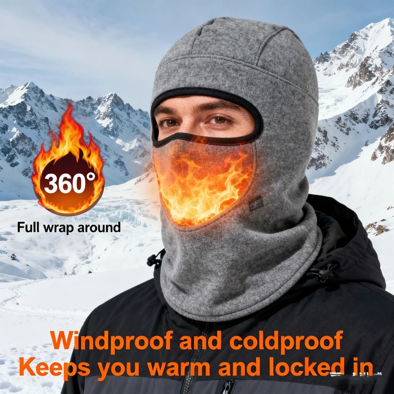 Winter Full Face Fleece Mask Windproof Cold Weather Balaclava 6