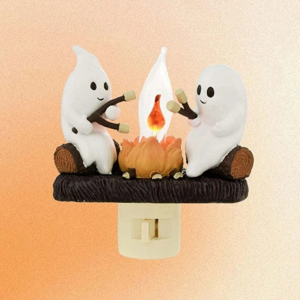 Flashing Ghost Night Light Lamp Holder For Halloween Table Decor 1