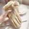 Beige Touchscreen Winter Gloves With Plush Lining For Cold Weather 2