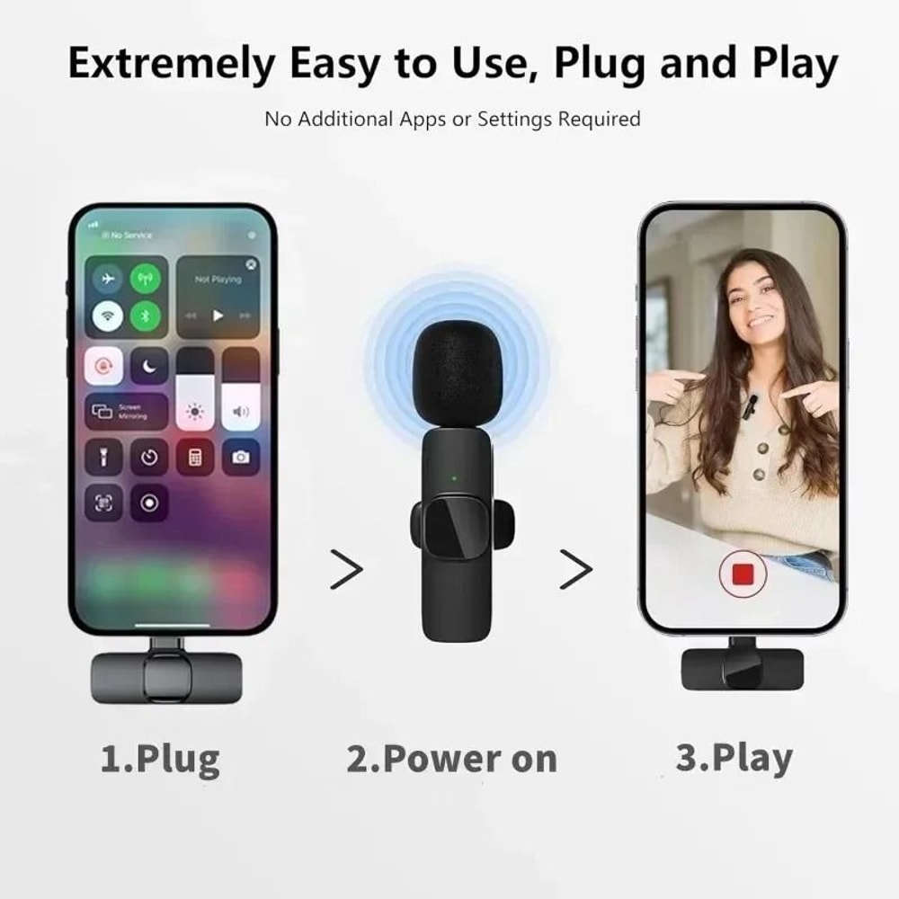 Mini Wireless Lavalier Microphone For IPhone And Mobile Video Recording 6