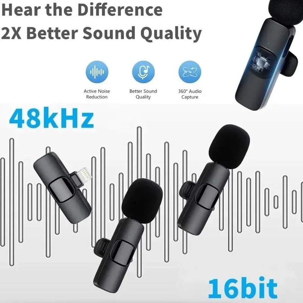 Mini Wireless Lavalier Microphone For IPhone And Mobile Video Recording 7