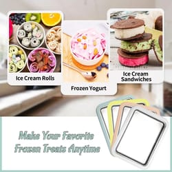 rolled ice cream maker pan with scrapers for diy frozen desserts