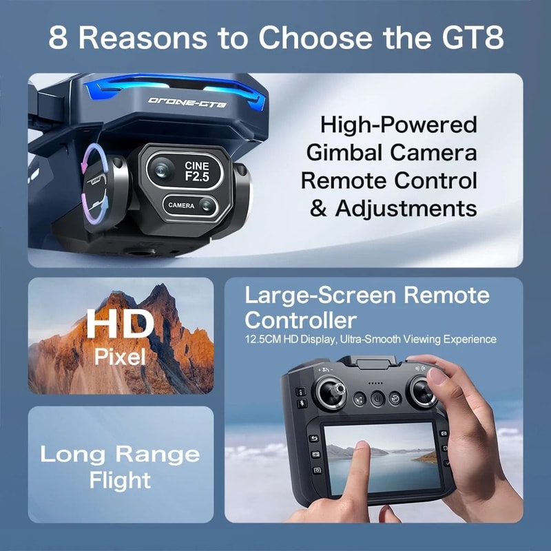 GT8 HD Aerial Photography Drone With Obstacle Avoidance And Screen Remote 2