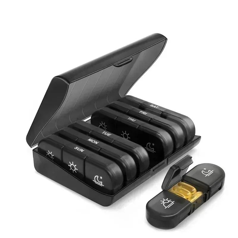 7 Day Pill Organizer With 21 Compartments For Daily Medication And Vitamins 2