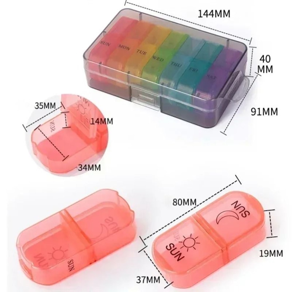 7 Day Pill Organizer With 21 Compartments For Daily Medication And Vitamins 5
