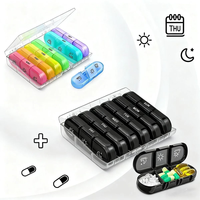 7 Day Pill Organizer With 21 Compartments For Daily Medication And Vitamins 6