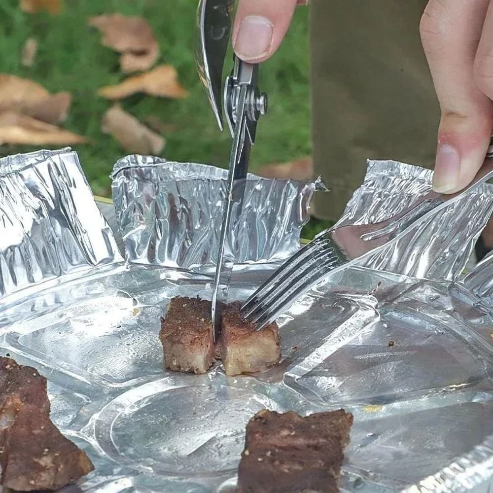 Foldable EDC Camping Utensil Set With Knife Fork And Spoon 2