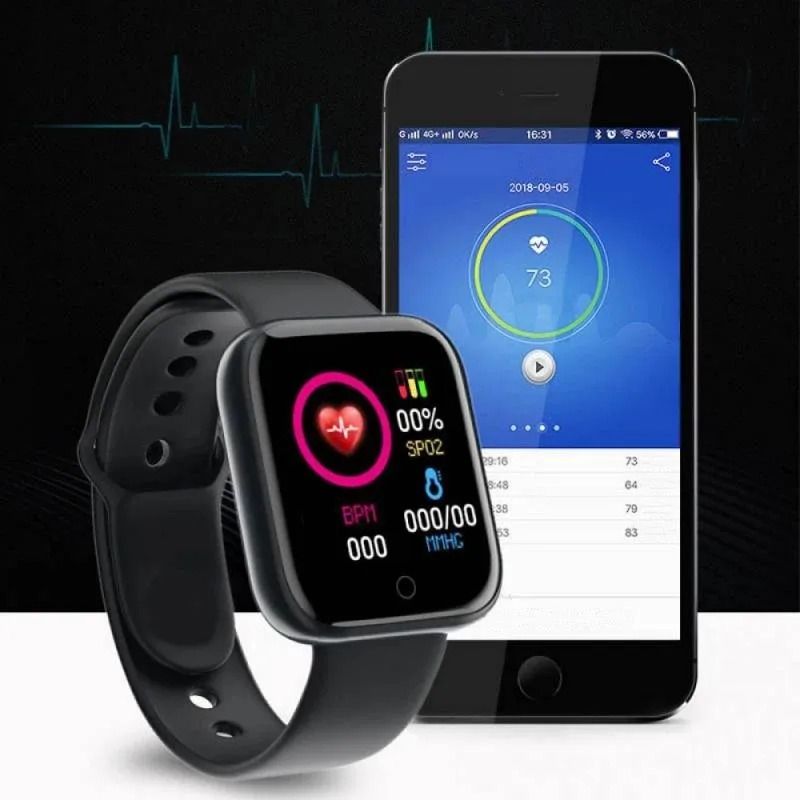116Plus Y68 Fitness Smartwatch With Heart Rate Monitor And Music Control 0