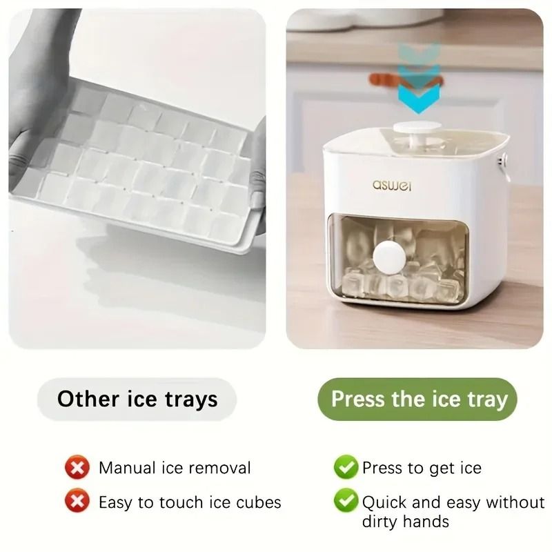 Large Capacity Ice Cube Tray With Easy Press Lid 48 Block Food Grade Mold 4