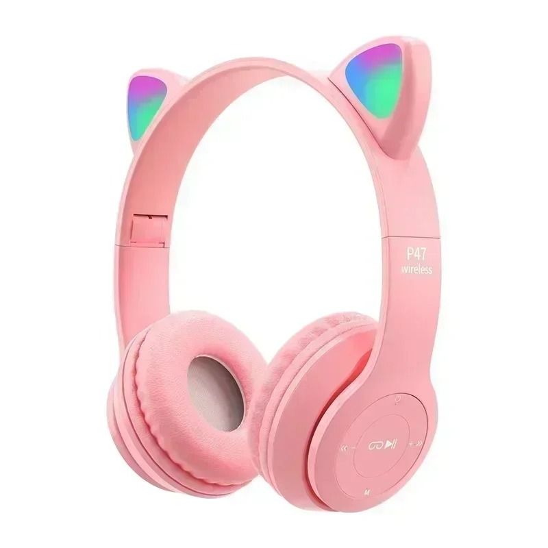 LED Cat Ear Bluetooth Headphones With Mic Wireless Stereo Headset 2