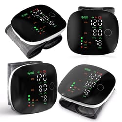 rechargeable wrist blood pressure monitor with heart rate tracking and led display