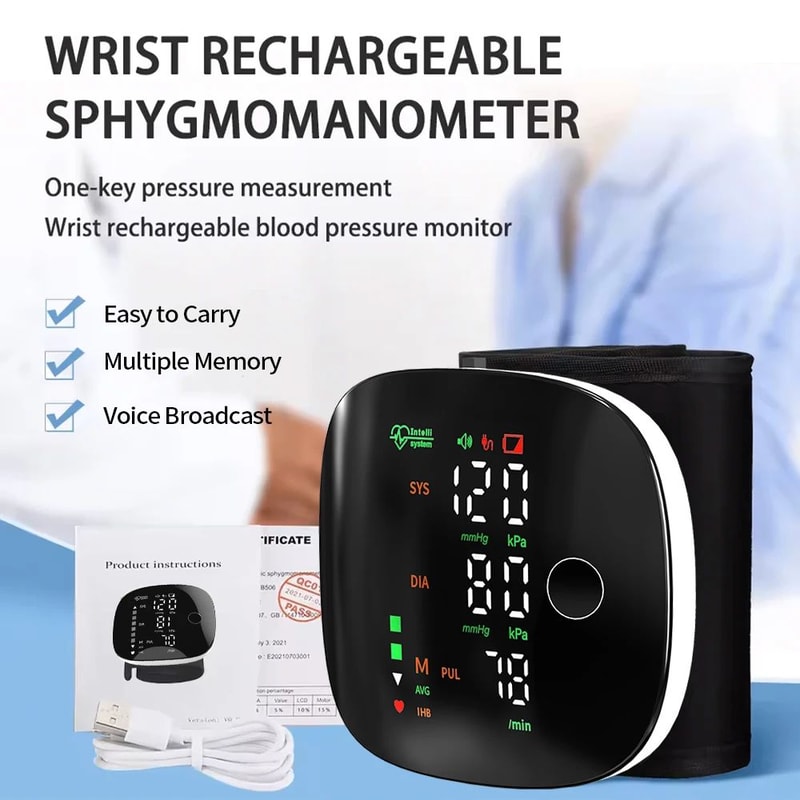 heart rate and blood pressure monitor worn on wrist