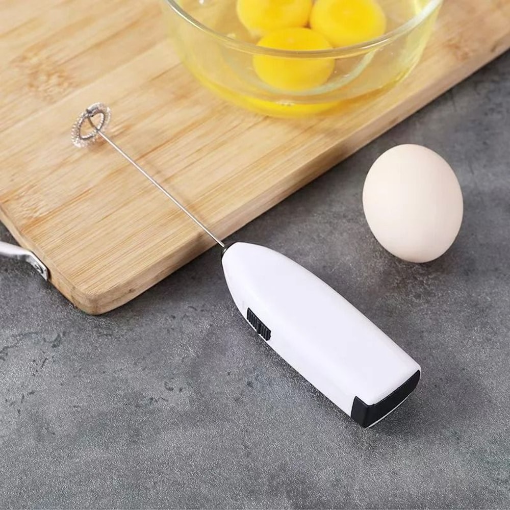 Electric Milk Frother Handheld Mini Stainless Steel Coffee Whisk 4