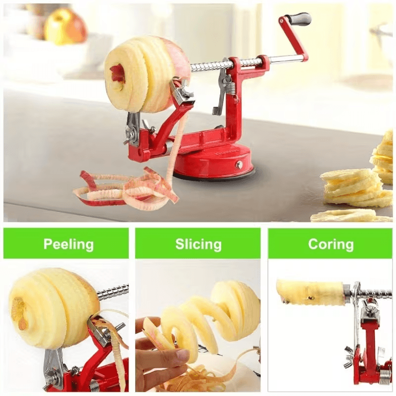 Apple corer slicer peeler for fast efficient fruit prep in the kitchen