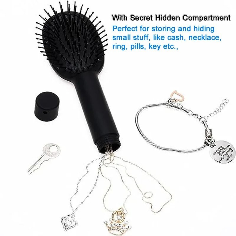 Hidden Storage Hair Comb Travel Stash Safe For Cash And Jewelry 3