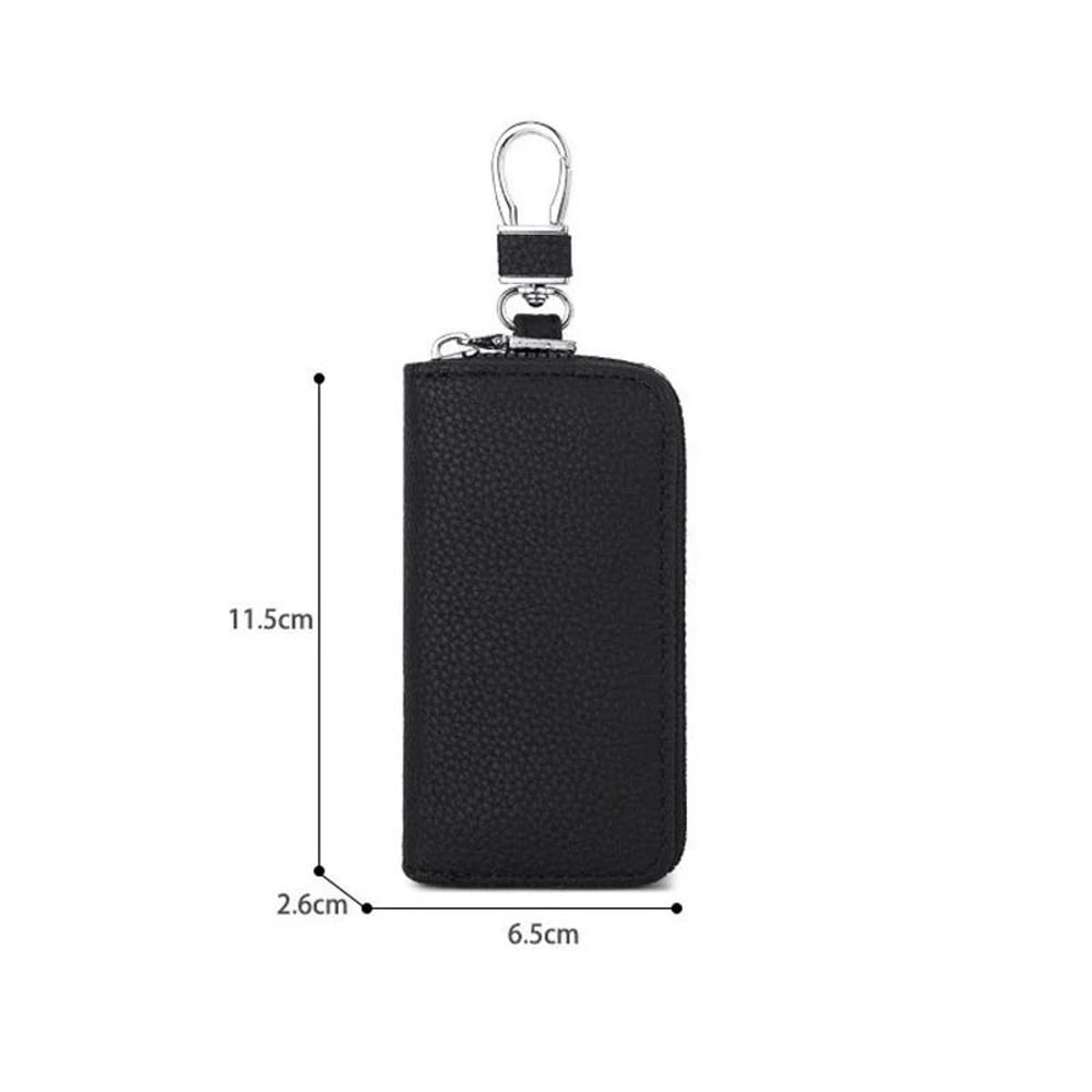 Mens Waist Key Pouch Large Capacity PU Leather Zipper Key Holder 9