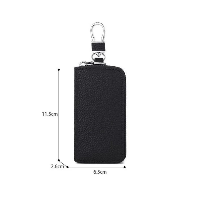 Mens Waist Key Pouch Large Capacity PU Leather Zipper Key Holder 9