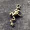 Vintage Brass Frog Keychain Pendant Mini Climbing Frog Ornament 1