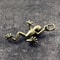 Vintage Brass Frog Keychain Pendant Mini Climbing Frog Ornament 5