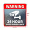24 Hour Video Surveillance Warning Stickers Waterproof Security Signs Pack 4