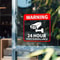 24 Hour Video Surveillance Warning Stickers Waterproof Security Signs Pack 6