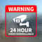 24 Hour Video Surveillance Warning Stickers Waterproof Security Signs Pack 7