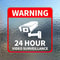 24 Hour Video Surveillance Warning Stickers Waterproof Security Signs Pack 7