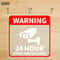 24 Hour Video Surveillance Warning Stickers Waterproof Security Signs Pack 8
