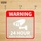 24 Hour Video Surveillance Warning Stickers Waterproof Security Signs Pack 8